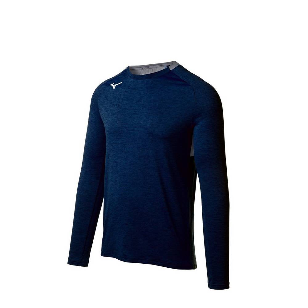 Mizuno Alpha Long Sleeve - Erkek Gömlek - Lacivert Türkiye (UAIVLE-175)